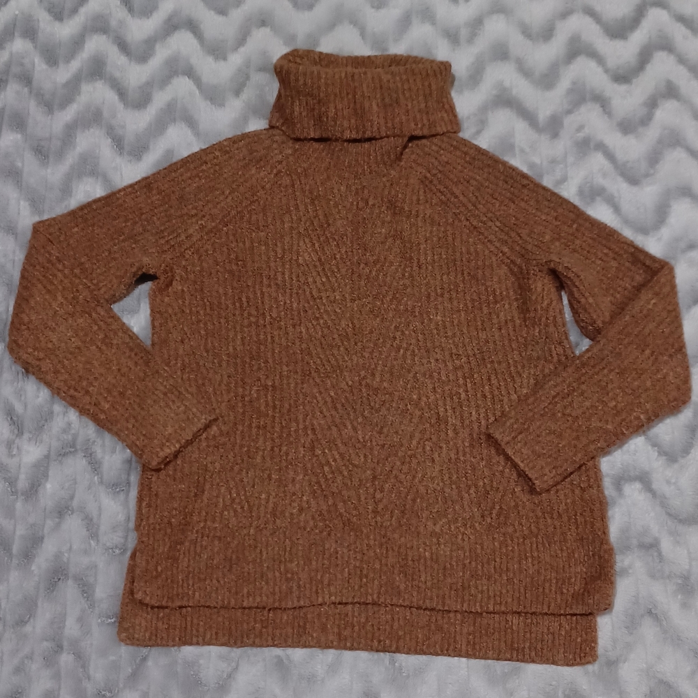 Madewell Womens Size XS Orange Brown Wool Blend Turtleneck Sweater